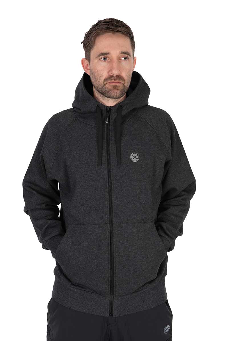 Zipped Hoody – Charcoal Marl