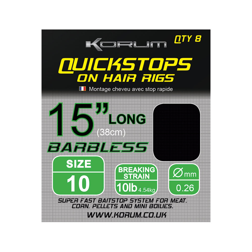 Korum hair rigs with quickstops