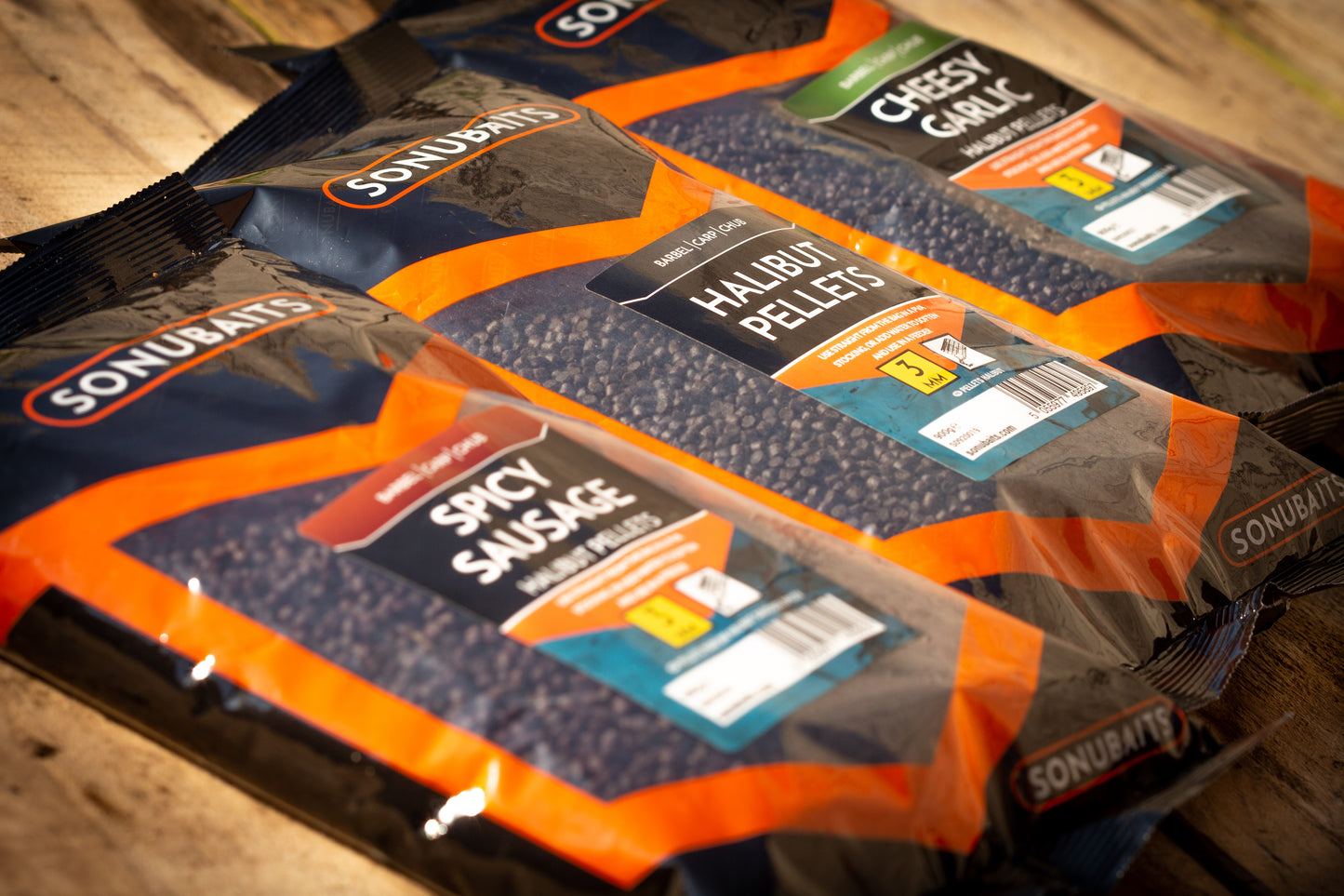 Spicy sausage halibut pellets