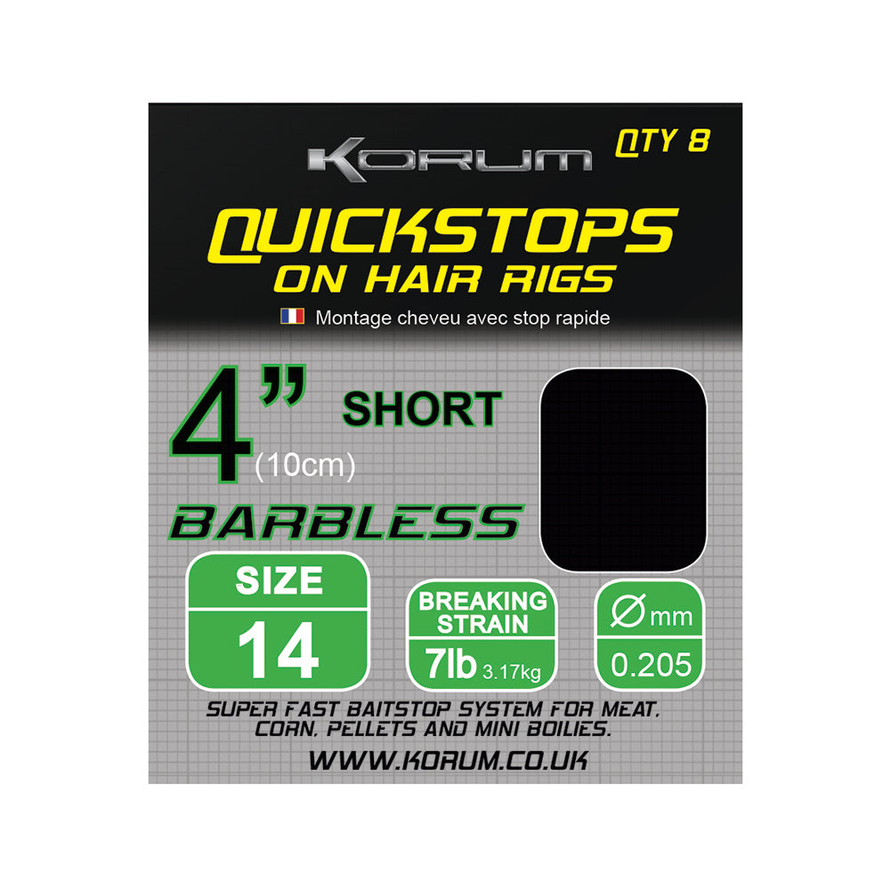 Korum hair rigs with quickstops