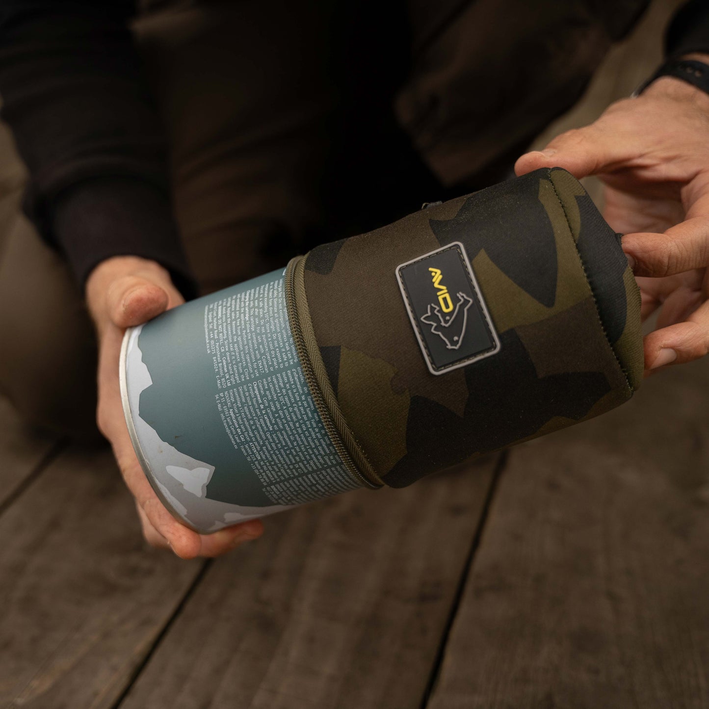 Avid camo neoprene gas canister holder
