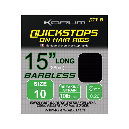 Korum hair rigs with quickstops