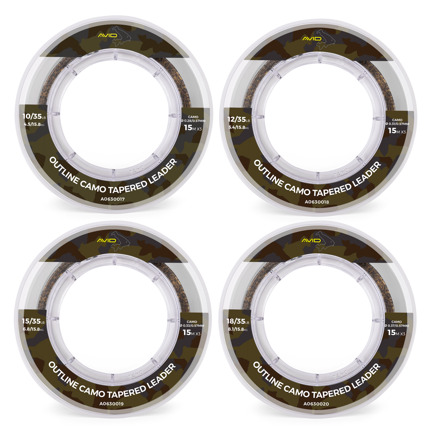 Avid outline camo tapered leaders
