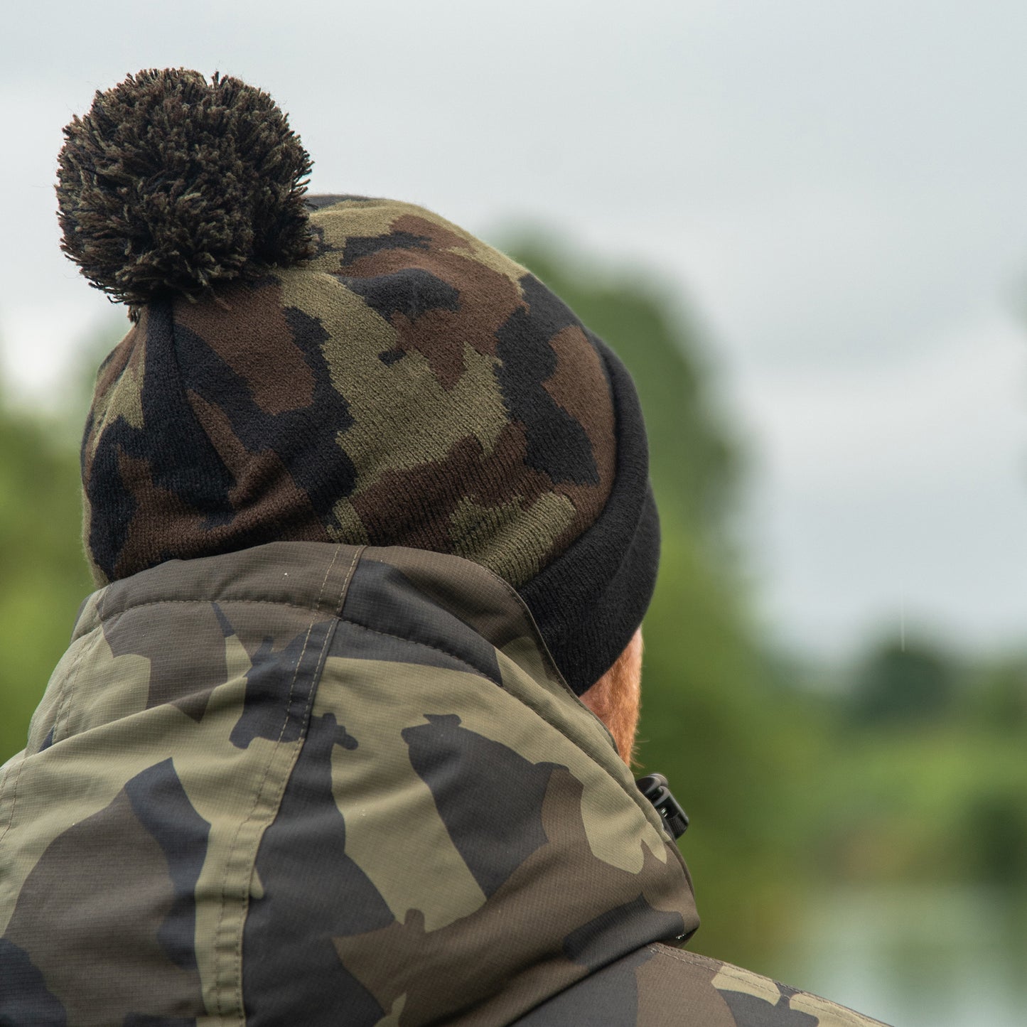 Black and Camo Bobble Hat