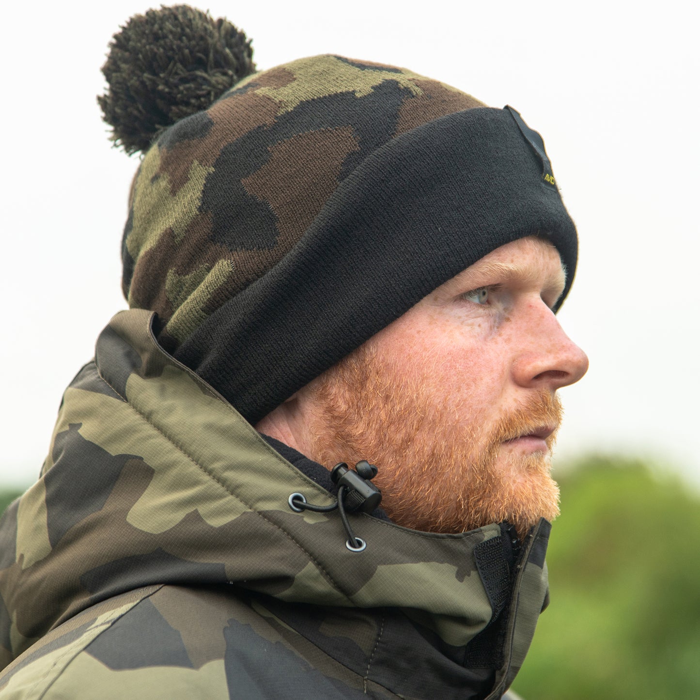 Black and Camo Bobble Hat