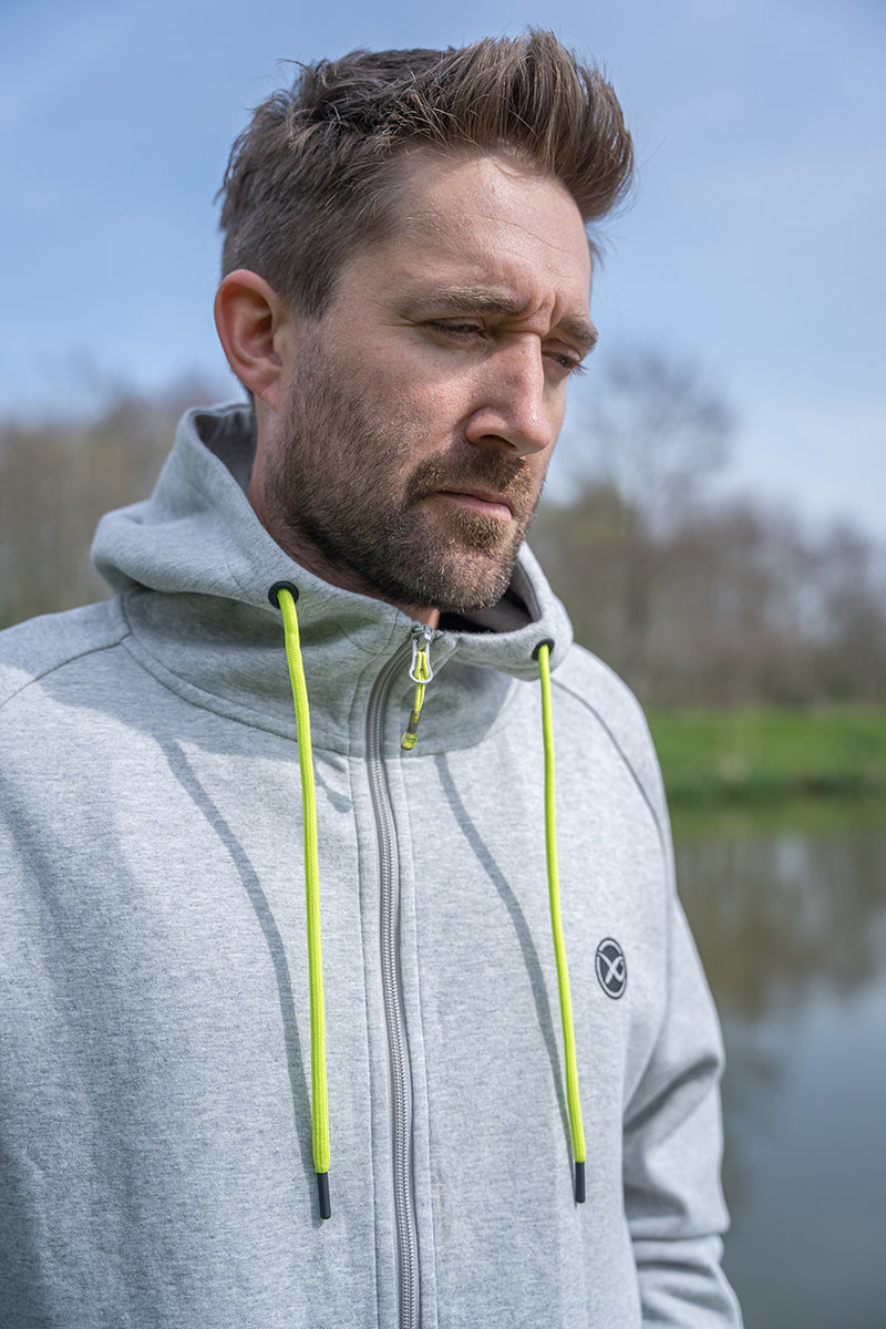 Black Edition Full Zip Hoody (Marl Grey / Lime)