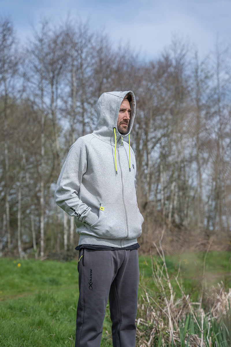 Black Edition Full Zip Hoody (Marl Grey / Lime)