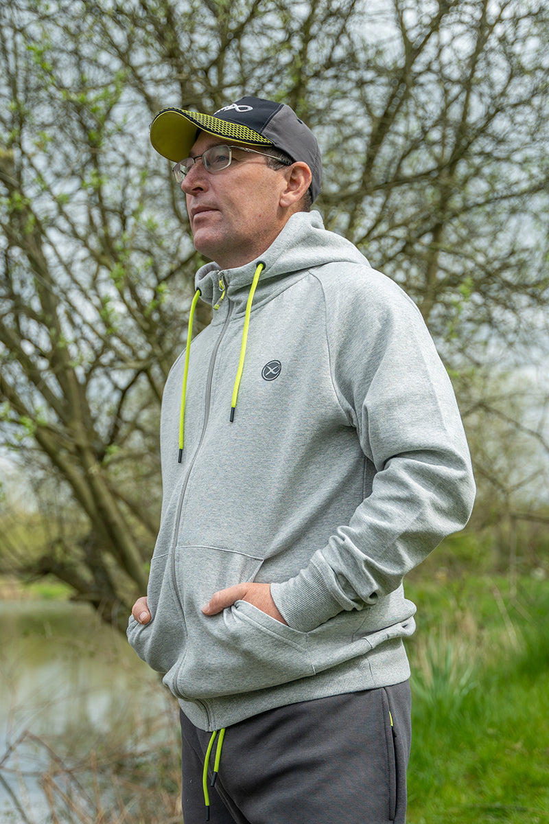 Black Edition Full Zip Hoody (Marl Grey / Lime)