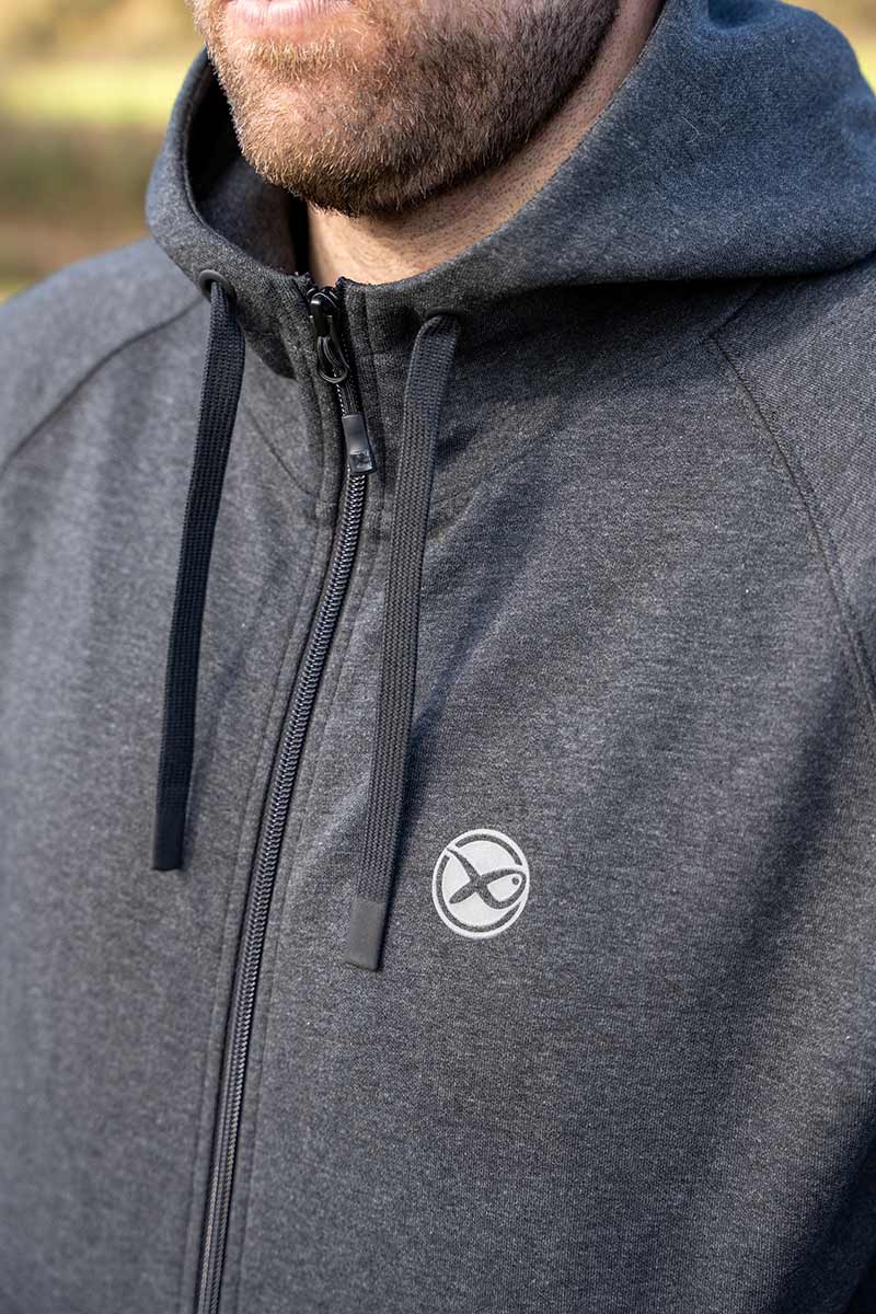 Zipped Hoody – Charcoal Marl