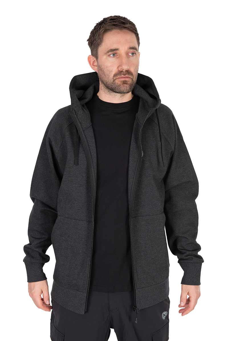 Zipped Hoody – Charcoal Marl