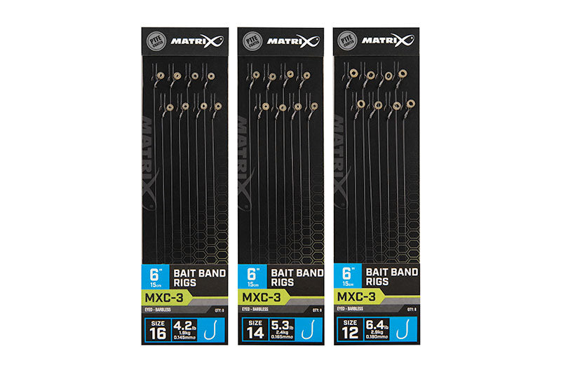 MXC-3 Bait Band Rigs 15cm/6ins