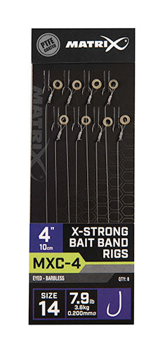 MXC-4 X-Strong Bait Band Rigs 10cm/4ins