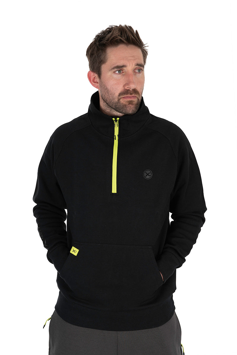Black Edition ¼ Zip Sweater (Black / Lime)