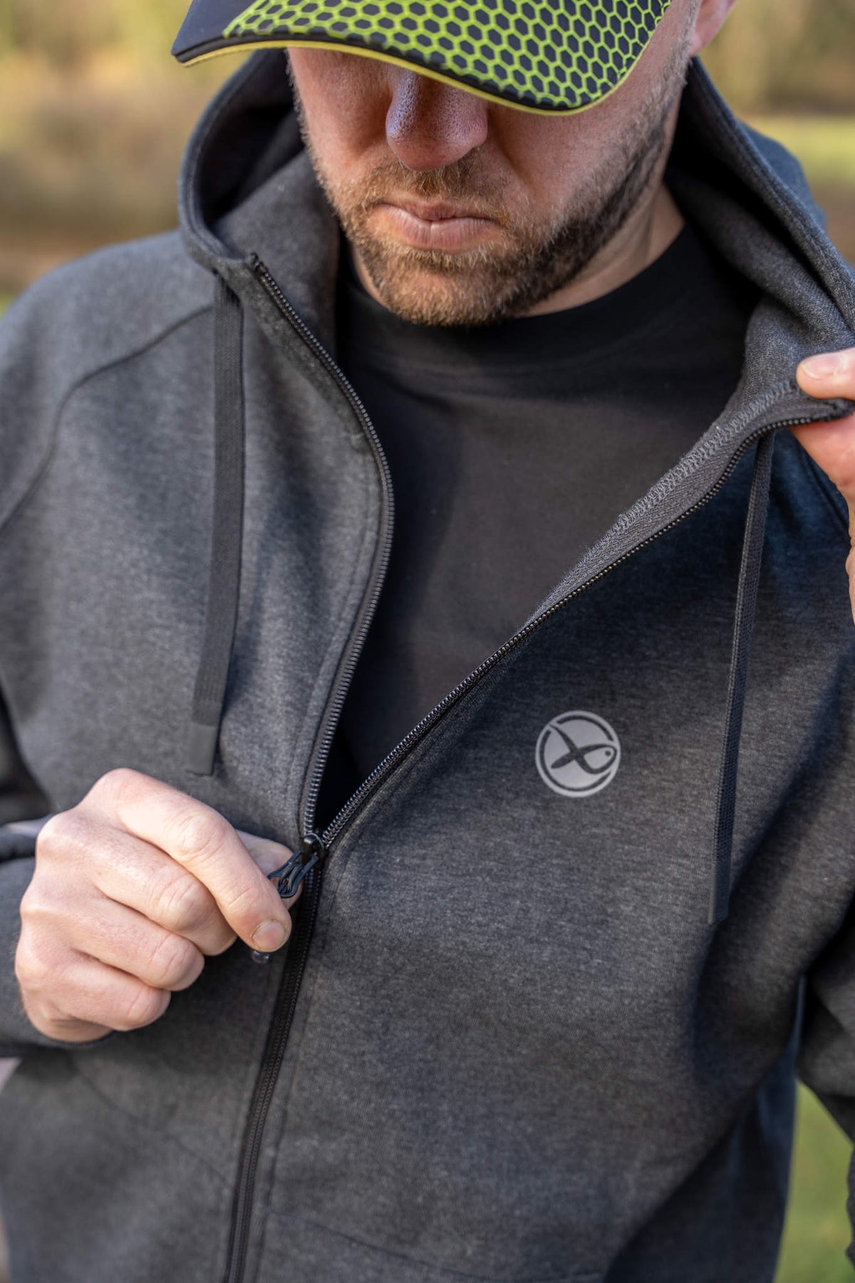 Charcoal Marl Zip Hoody