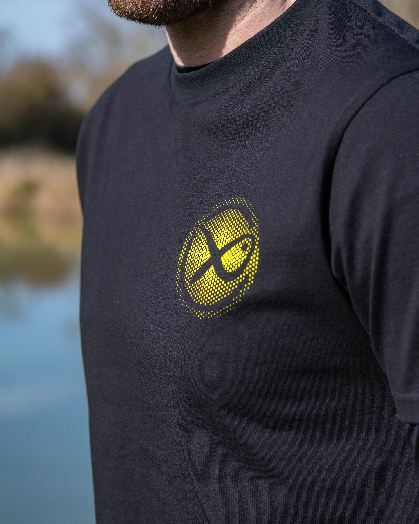 Large Fade Logo T-Shirt - Black/Lime