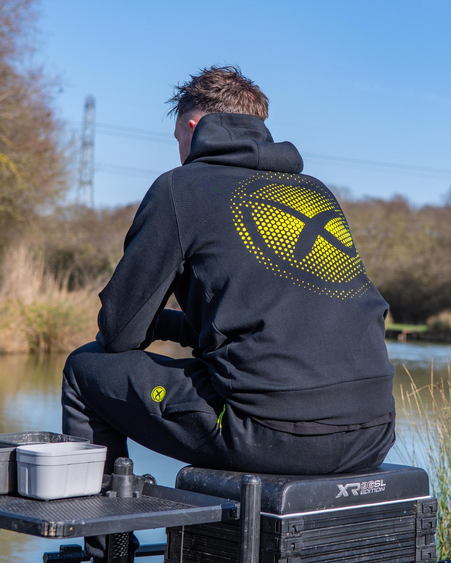 Large Fade Logo Hoody - Black/Lime