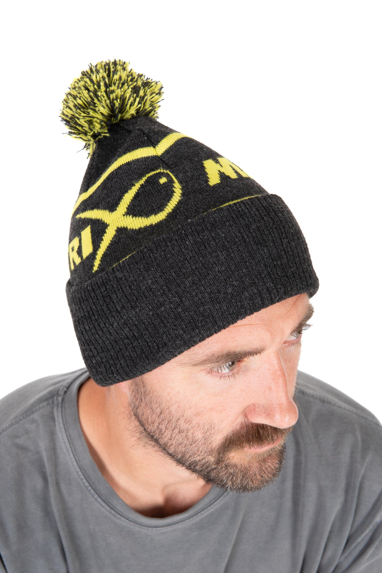 Lime & Grey Bobble Hat