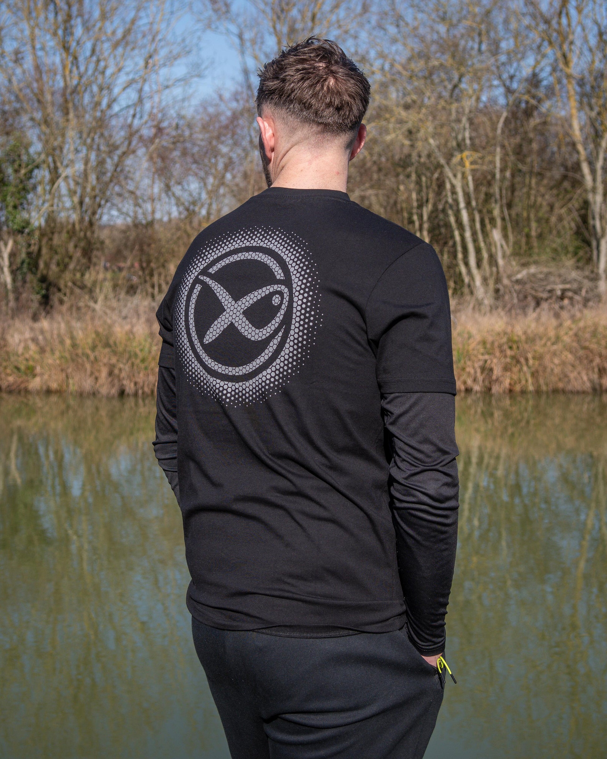 Large Fade Logo T-Shirt - Black/Grey