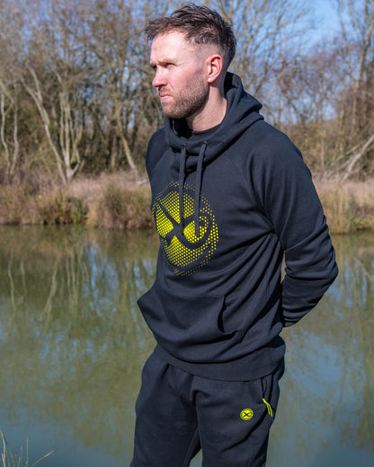 Large Fade Logo Hoody - Black/Lime