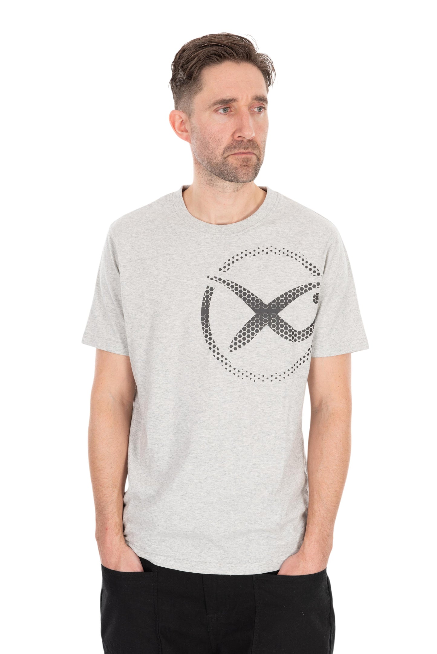 Large Mesh Logo T-Shirt - Grey