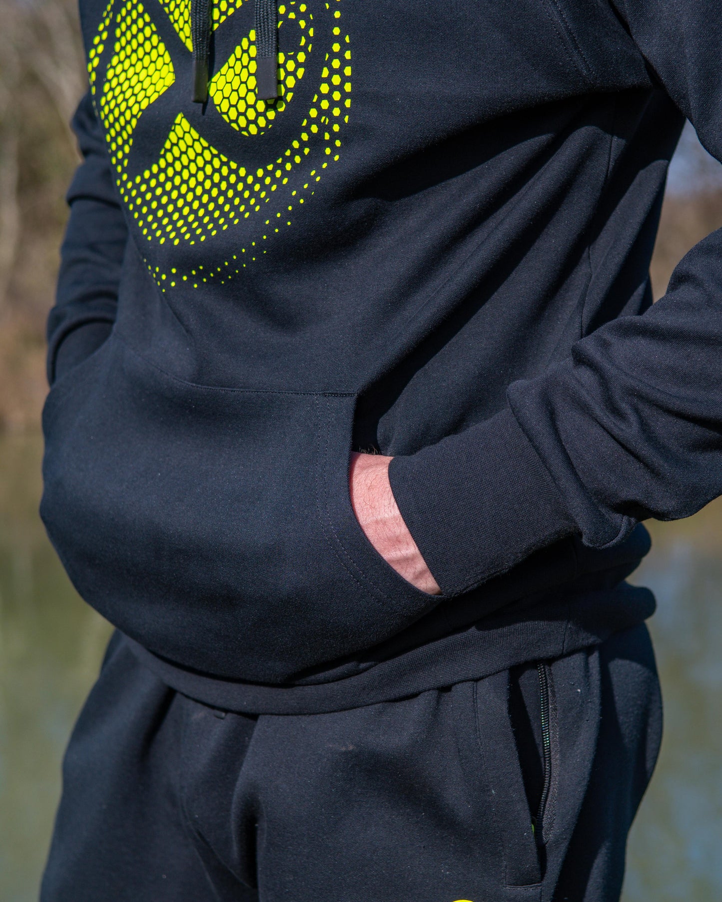 Large Fade Logo Hoody - Black/Lime