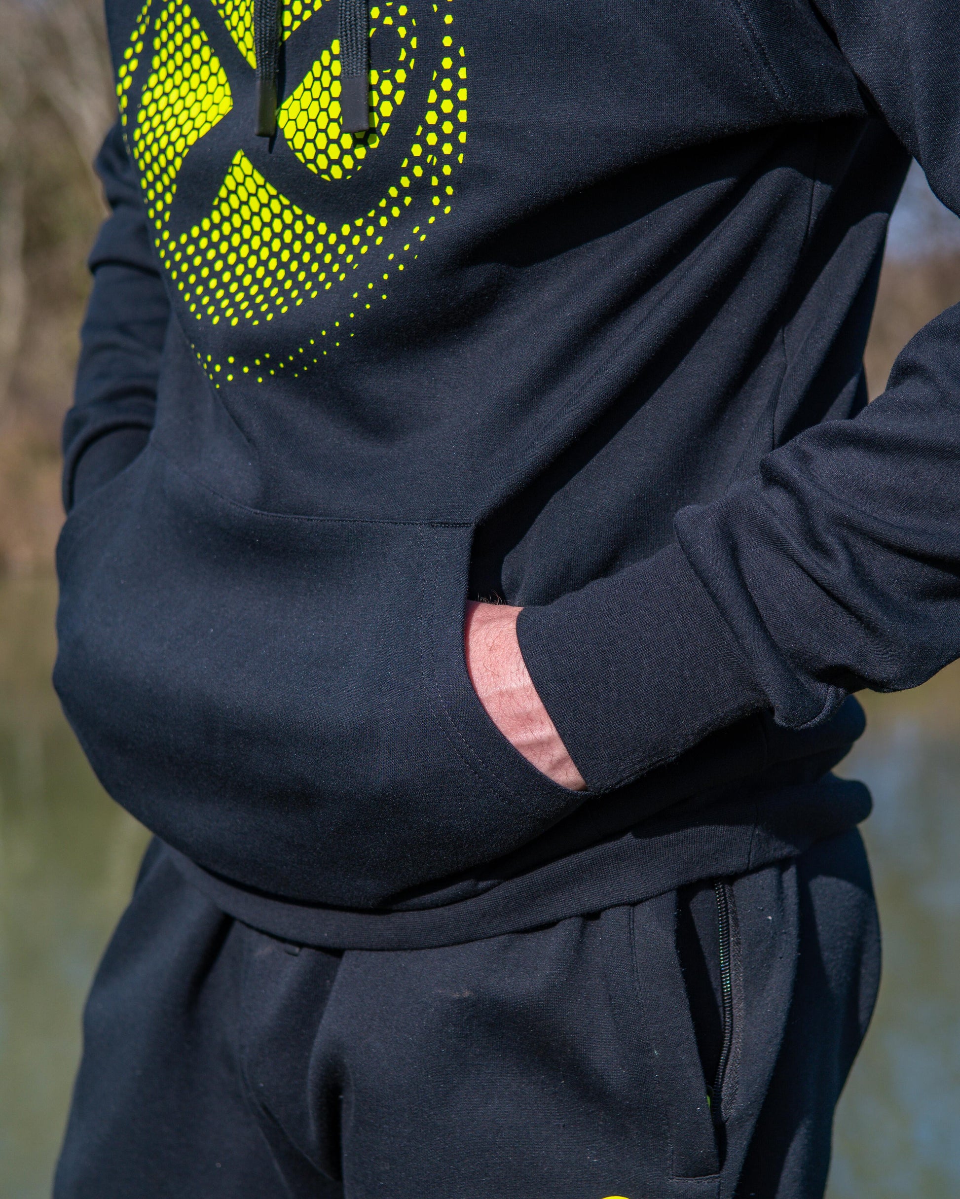 Large Fade Logo Hoody - Black/Lime