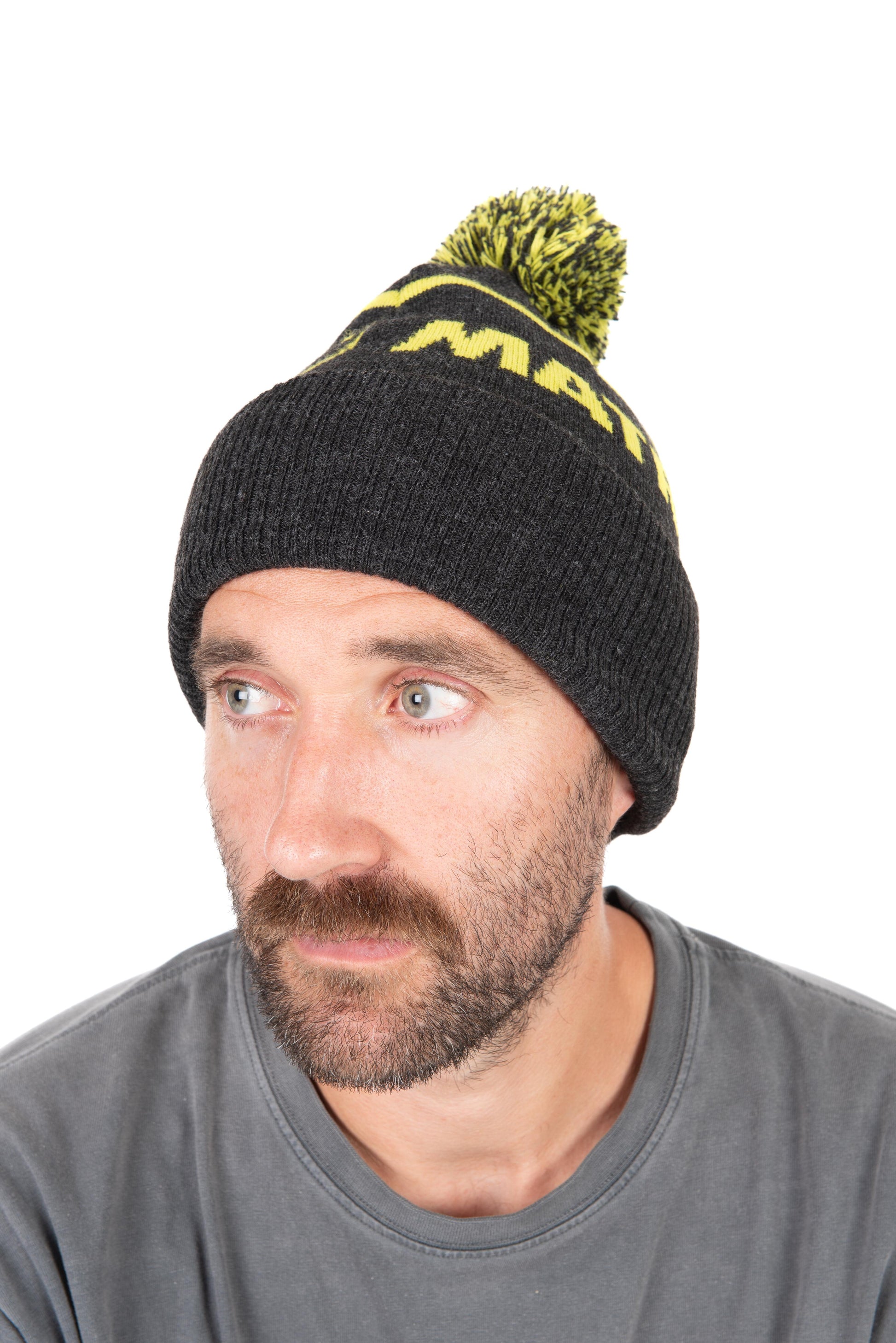 Lime & Grey Bobble Hat