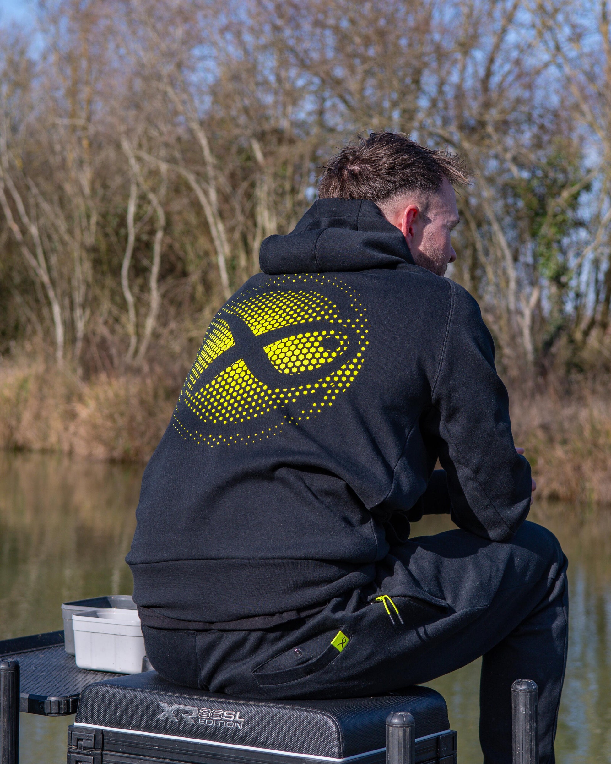 Large Fade Logo Hoody - Black/Lime