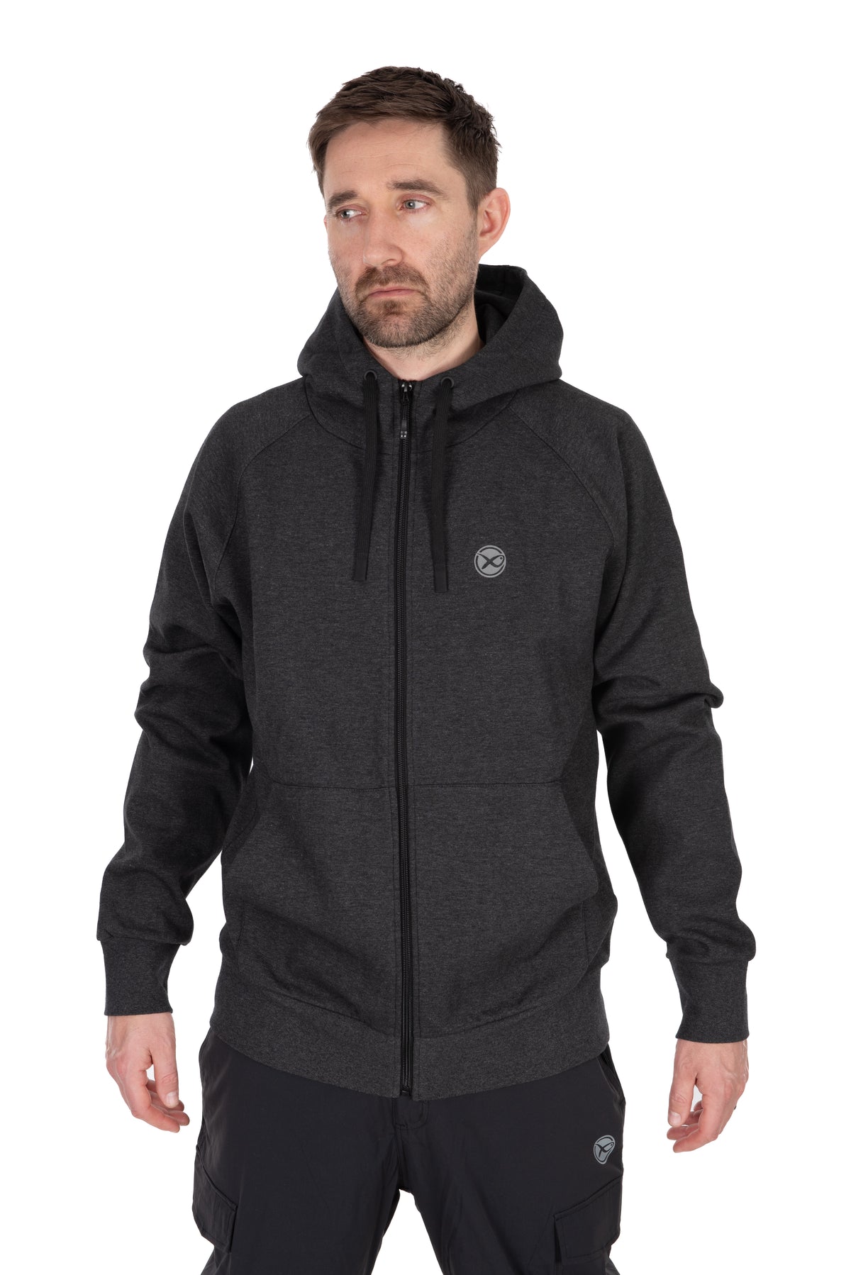 Charcoal Marl Zip Hoody