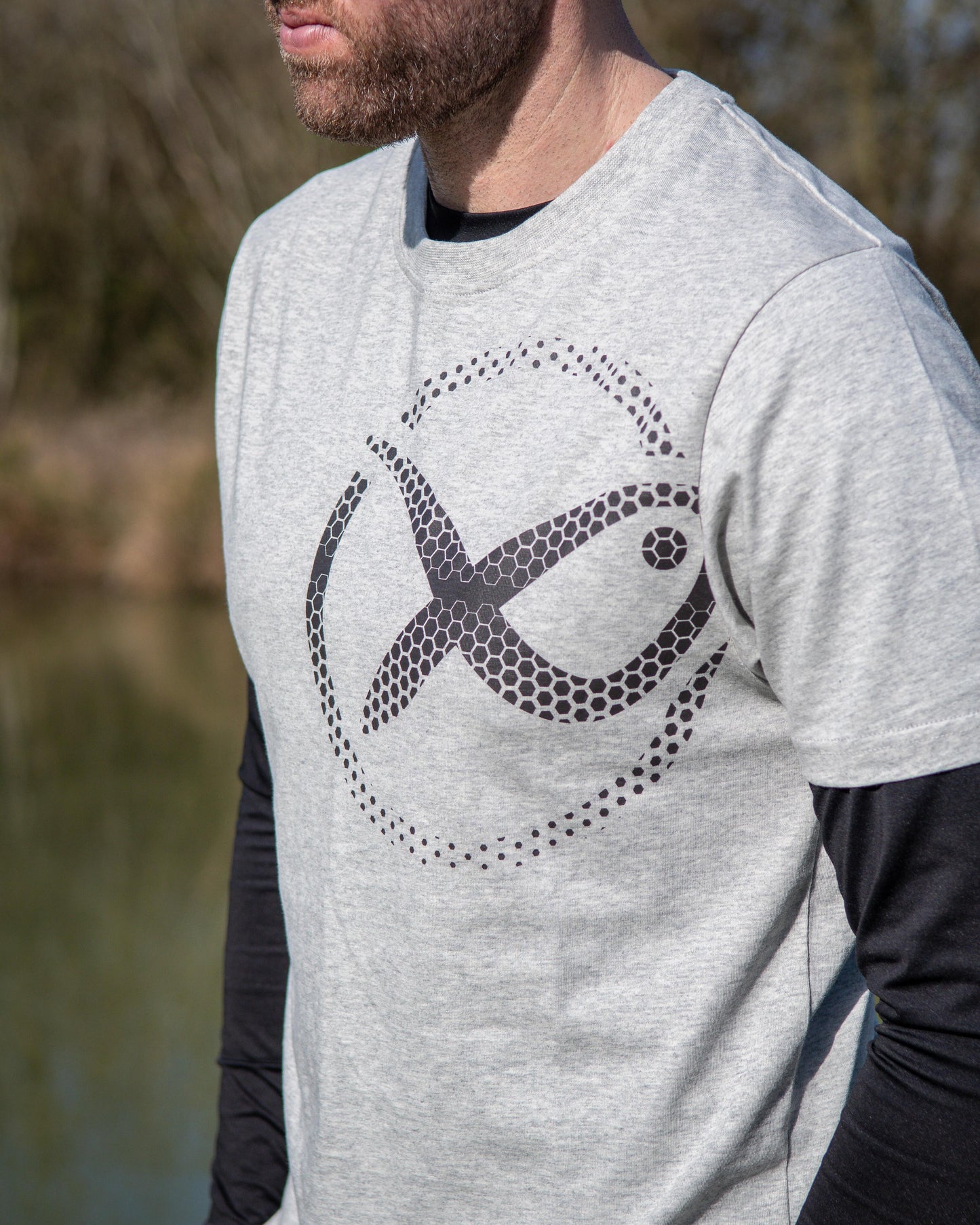 Large Mesh Logo T-Shirt - Grey