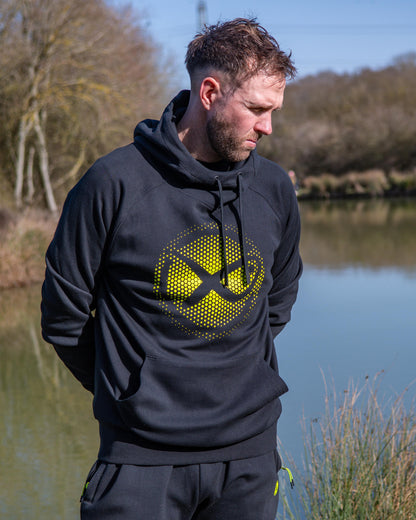 Large Fade Logo Hoody - Black/Lime
