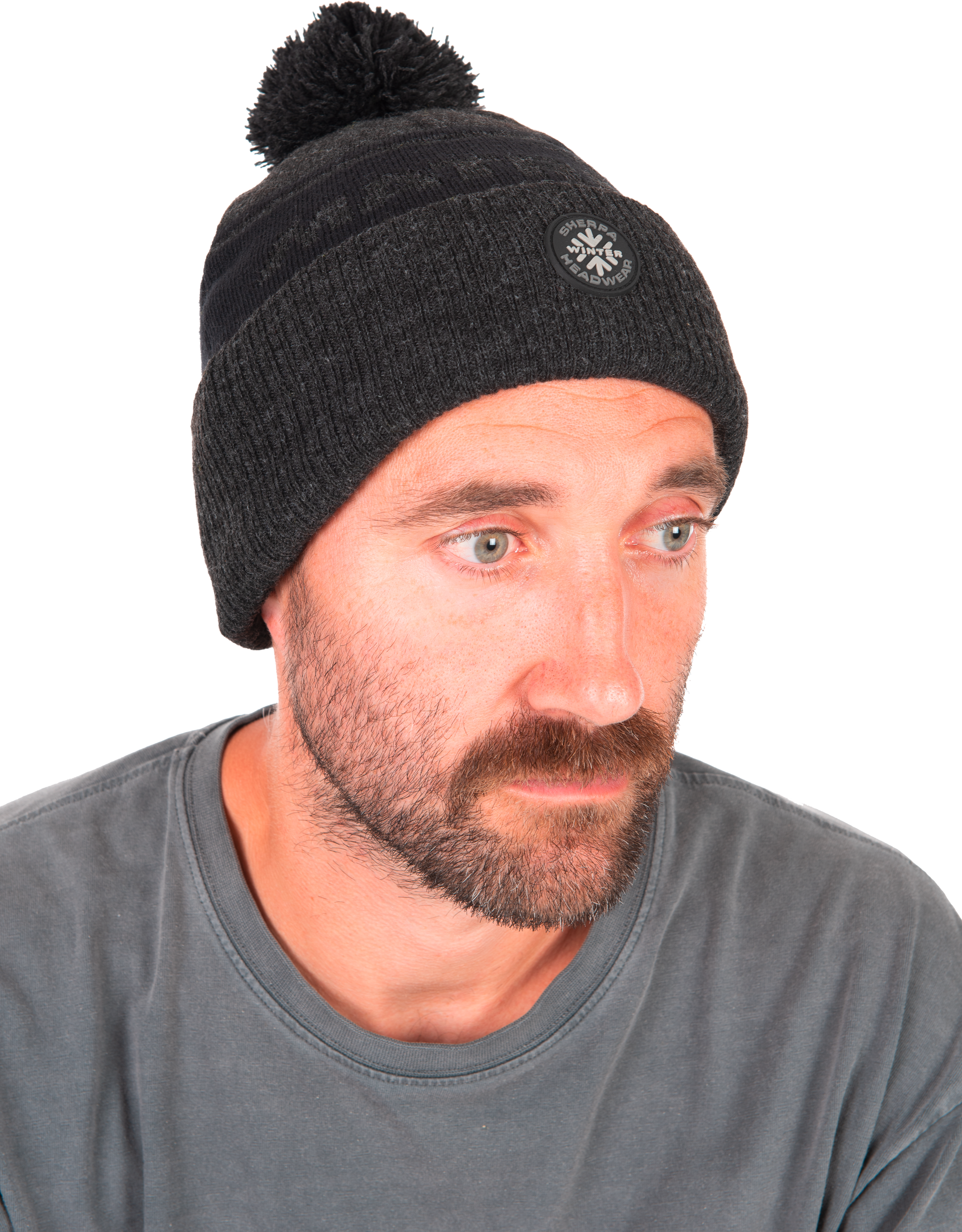 Grey Sherpa Bobble Hat