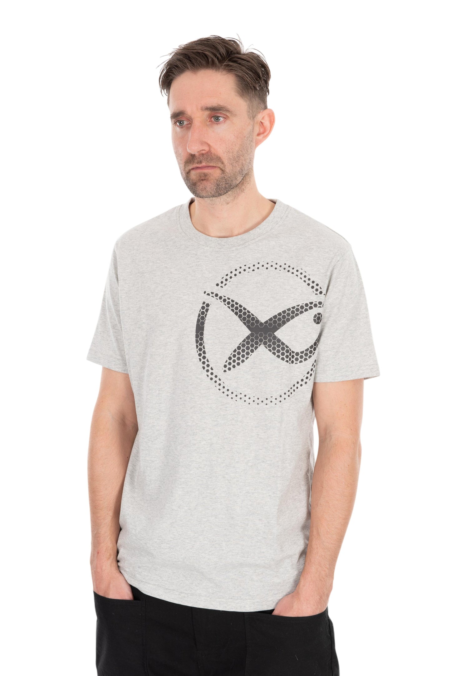 Large Mesh Logo T-Shirt - Grey