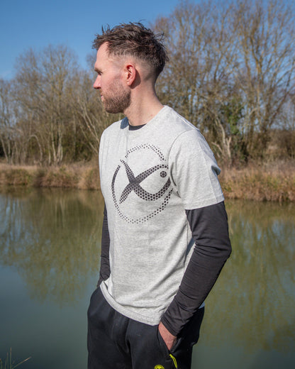 Large Mesh Logo T-Shirt - Grey