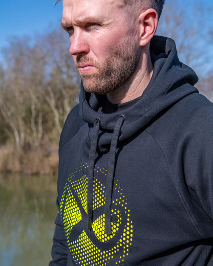 Large Fade Logo Hoody - Black/Lime
