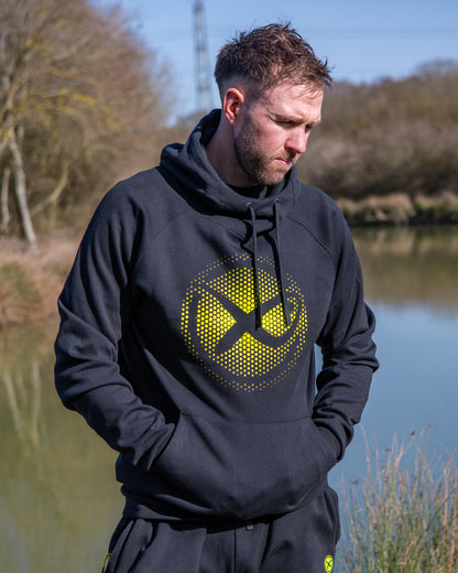 Large Fade Logo Hoody - Black/Lime