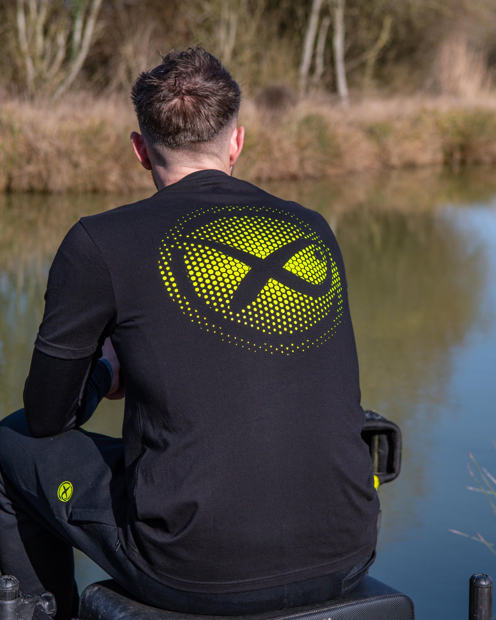 Large Fade Logo T-Shirt - Black/Lime