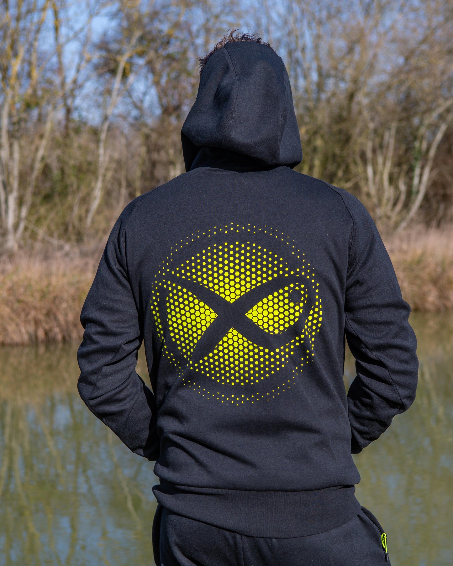 Large Fade Logo Hoody - Black/Lime