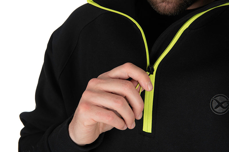 Black Edition ¼ Zip Sweater (Black / Lime)